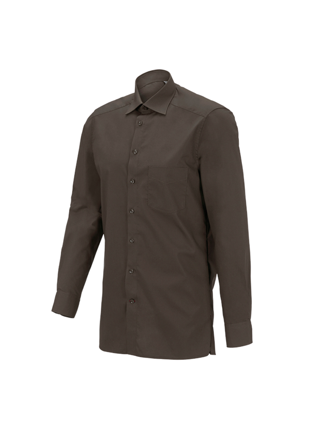 Shirts & Co.: e.s. Servicehemd langarm + kastanie