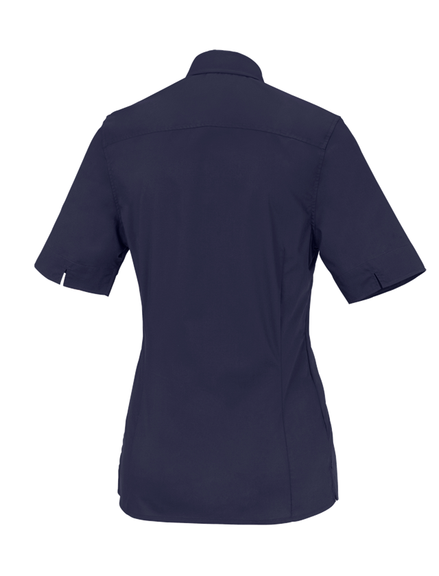 Shirts & Co.: Business Bluse e.s.comfort, kurzarm + dunkelblau 1