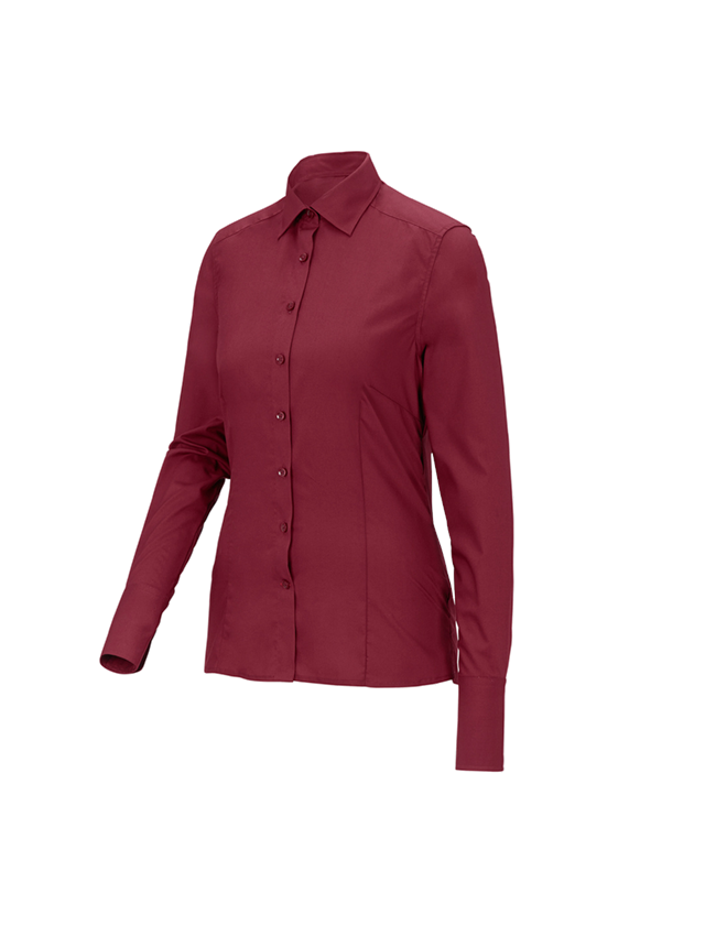 Shirts & Co.: Business Bluse e.s.comfort, langarm + rubin