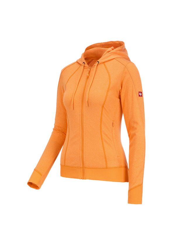 Thèmes: e.s. Veste à capuche fonctionnel stripe, femmes + orange clair