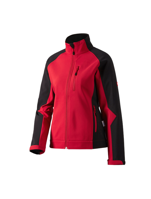 Jacken: Damen Softshelljacke dryplexx® softlight + rot/schwarz 2