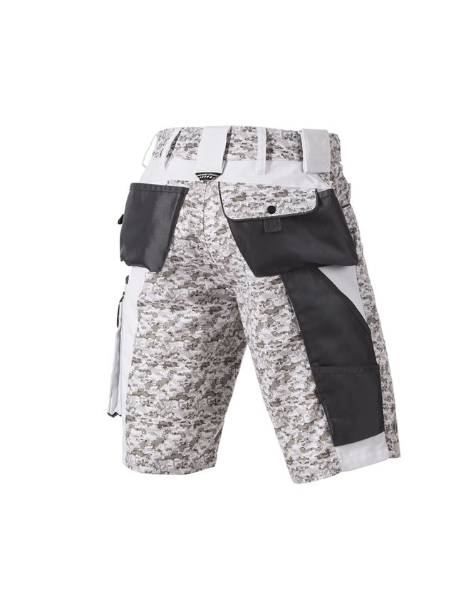 Pantalons de travail: e.s. Short Pixel + blanc/gris/pétrole 2