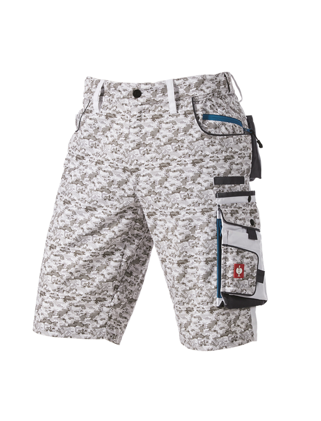 Pantalons de travail: e.s. Short Pixel + blanc/gris/pétrole 1