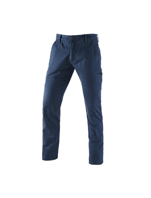 Pantalons de travail: e.s. Pantalon de travail Chino, hommes + bleu foncé