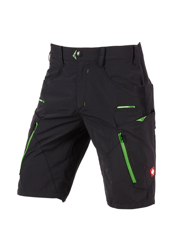 Pantalons de travail: e.s. Short fonctionnel Superlite + noir/néon vert 2