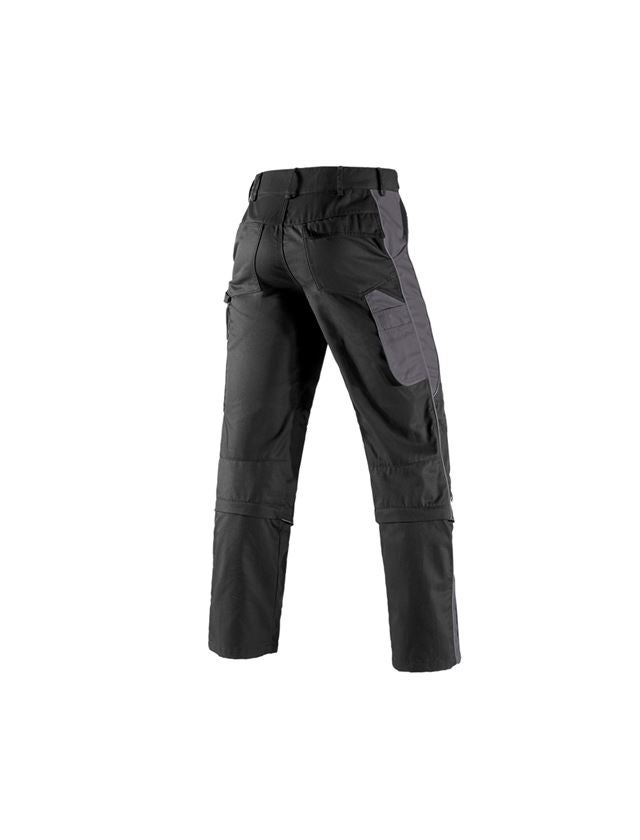 Horti-/ Sylvi-/ Agriculture: Pantalon à taille élastique av. Zip-off e.s.active + noir/anthracite 3
