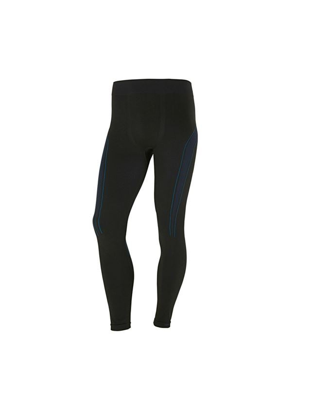 Sous-vêtements | Vêtements thermiques: e.s. Fonction-Long Pants seamless-warm + noir/bleu gentiane 1