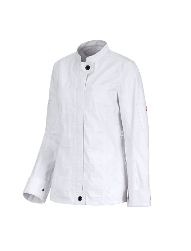 Shirts & Co.: Berufsjacke langarm e.s.fusion, Damen + weiß