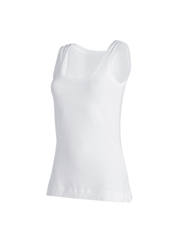 Shirts & Co.: e.s. Tank-Top cotton stretch, Damen + weiß 2