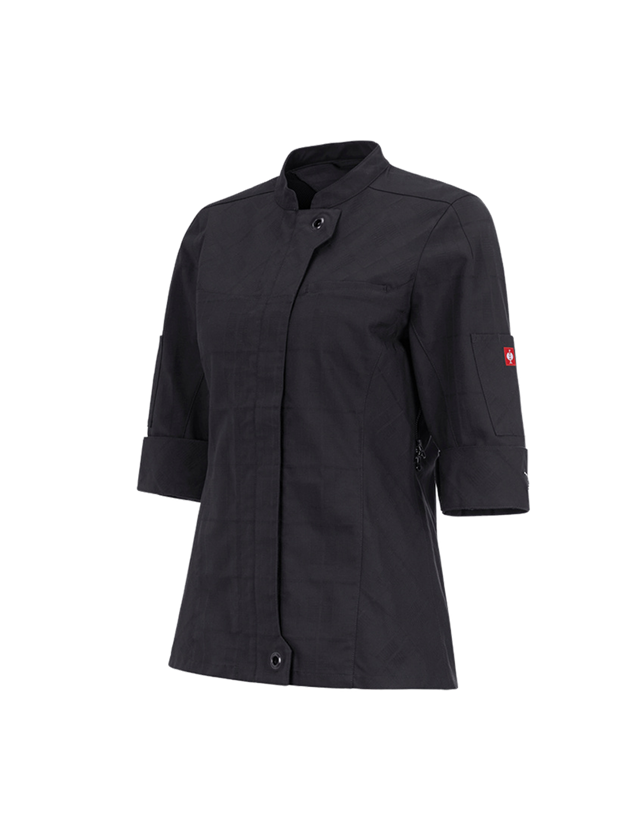 Shirts & Co.: Berufsjacke 3/4-Arm e.s.fusion, Damen + schwarz