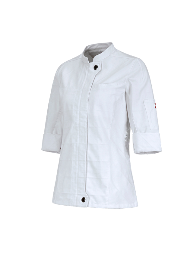Shirts & Co.: Berufsjacke 3/4-Arm e.s.fusion, Damen + weiß