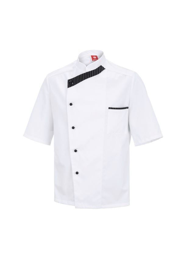 Thèmes: Veste de cuisinier Elegance, mi-bras + blanc/noir