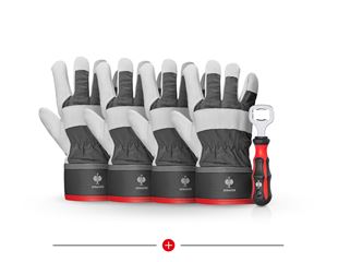 4x Narbenleder-Handschuhe Yukon Geschenk-Set